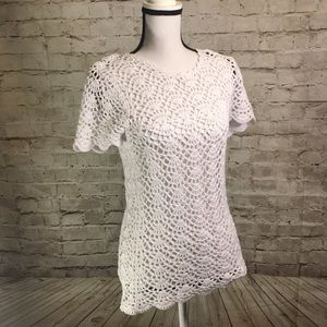 Michael Kors White Crochet style top